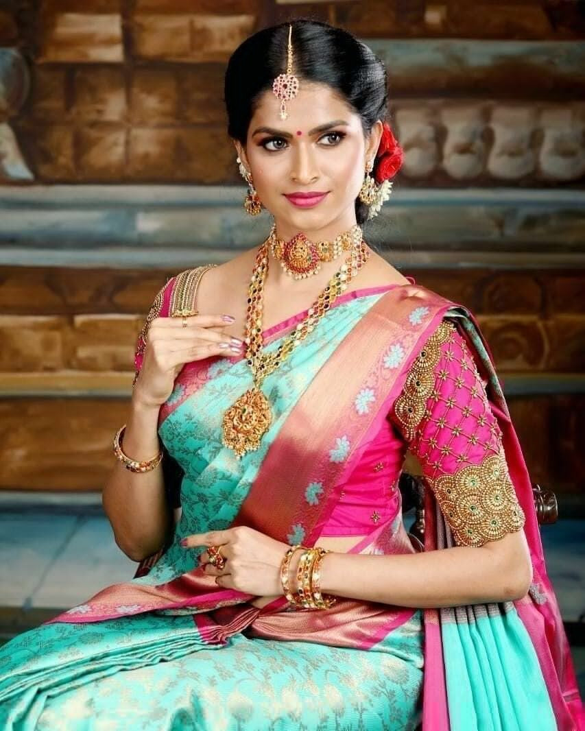 Soft Lichi Silk Beautiful Wedding Saree, Indian Party Wear Ethnic Sari For Women image 5