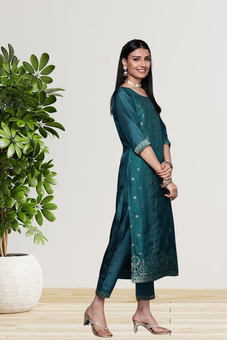 Viscose With Jacquard Work & Salwar Kameez With Dupatta image 5