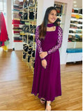 Georgette With Full Stitch With Embroidery Sleeve Work Dress image 5