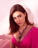 Rani Pink Georgette Embroidery Sequence Work Saree image 5