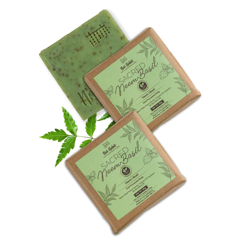 Nat Habit Cold Processed Sacred Neem-Basil Soap image 2