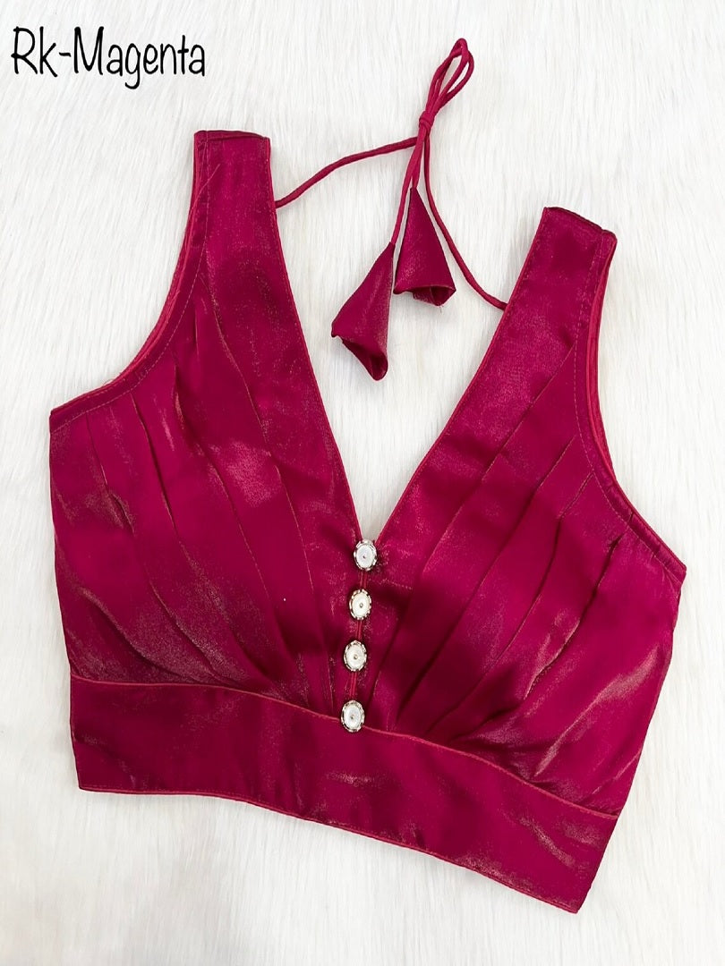 Fancy Party Wear Pleated Pattern Blouse image 6