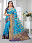 Soft Banarsi Silk Pure Golden Jari Design Work Saree image 1