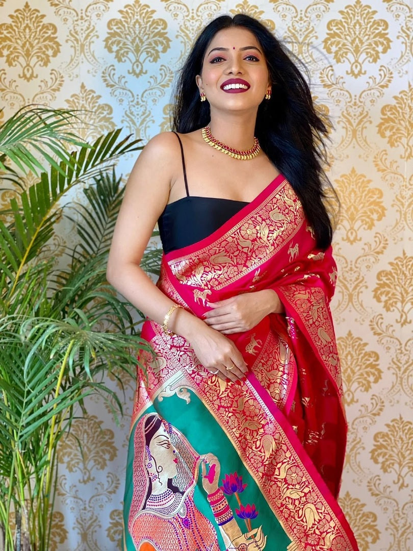 Banarasi Silk Pure Zari Golden Weaving Rich Pallu Saree image 6