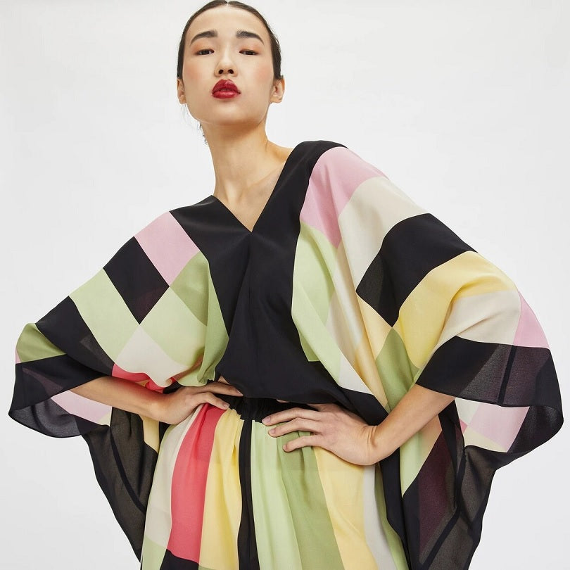 Women's Stripped Printed Kaftan Coord Sets J5641 image 6
