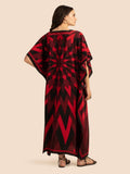 V Neck Printed Lounge Wear Soft Silk Crepe Kaftan J5765 image 6