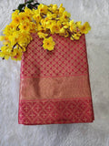 Pink Color Lichi Silk Saree with Unstitched Blouse image 6