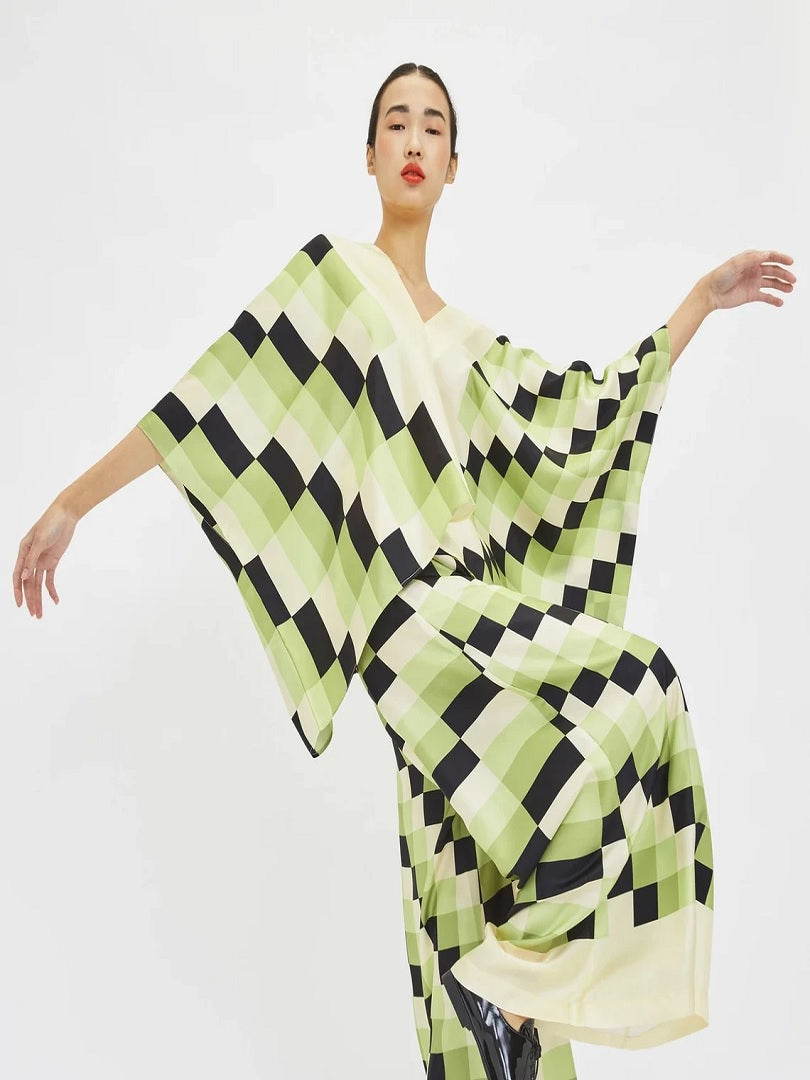 Checked Printed Co-ord Sets Kaftan Pant J5639 image 6