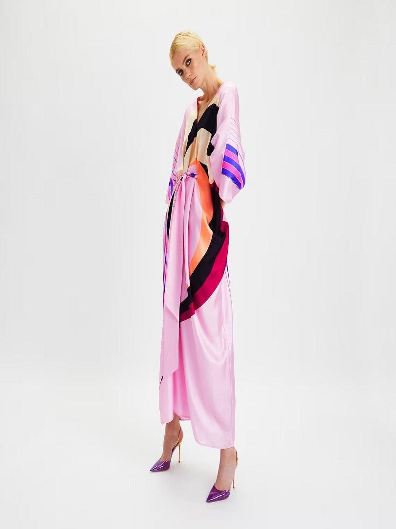 Women's Belt Style Casual Wear Satin Silk Kaftan (Free Size) J5647 image 6
