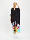 V-Neck Belt Style Black Chelsea Georgette Kaftan J5652 image 6