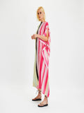 Silk Crepe Stripe Printed Kaftan Top J5688 image 6