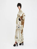 V-Neck Belted Floral Printed French Moss Kaftan For Women J5690 image 6