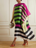 Striped Printed Organza Silk Women Party Wear Kaftan J5784 image 6