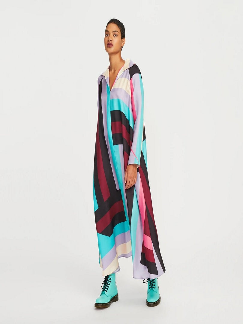 Digital Printed Collar Style French Crepe Kaftan J5712 image 6