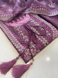 Muslin Silk Multi Color Digital Print And Embroidery Mirror Work Readymade Full Dress AK image 6