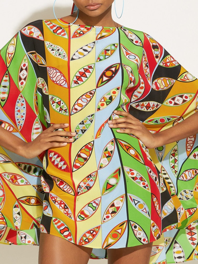 Umbrella Short Printed Korean Kaftan Free Size J5719 image 5