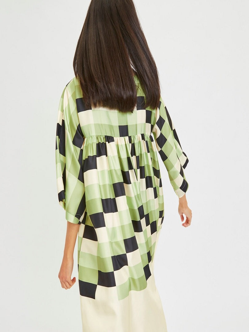 Checked Printed Women Short Maxi Top Party Wear Dress J5756 image 6