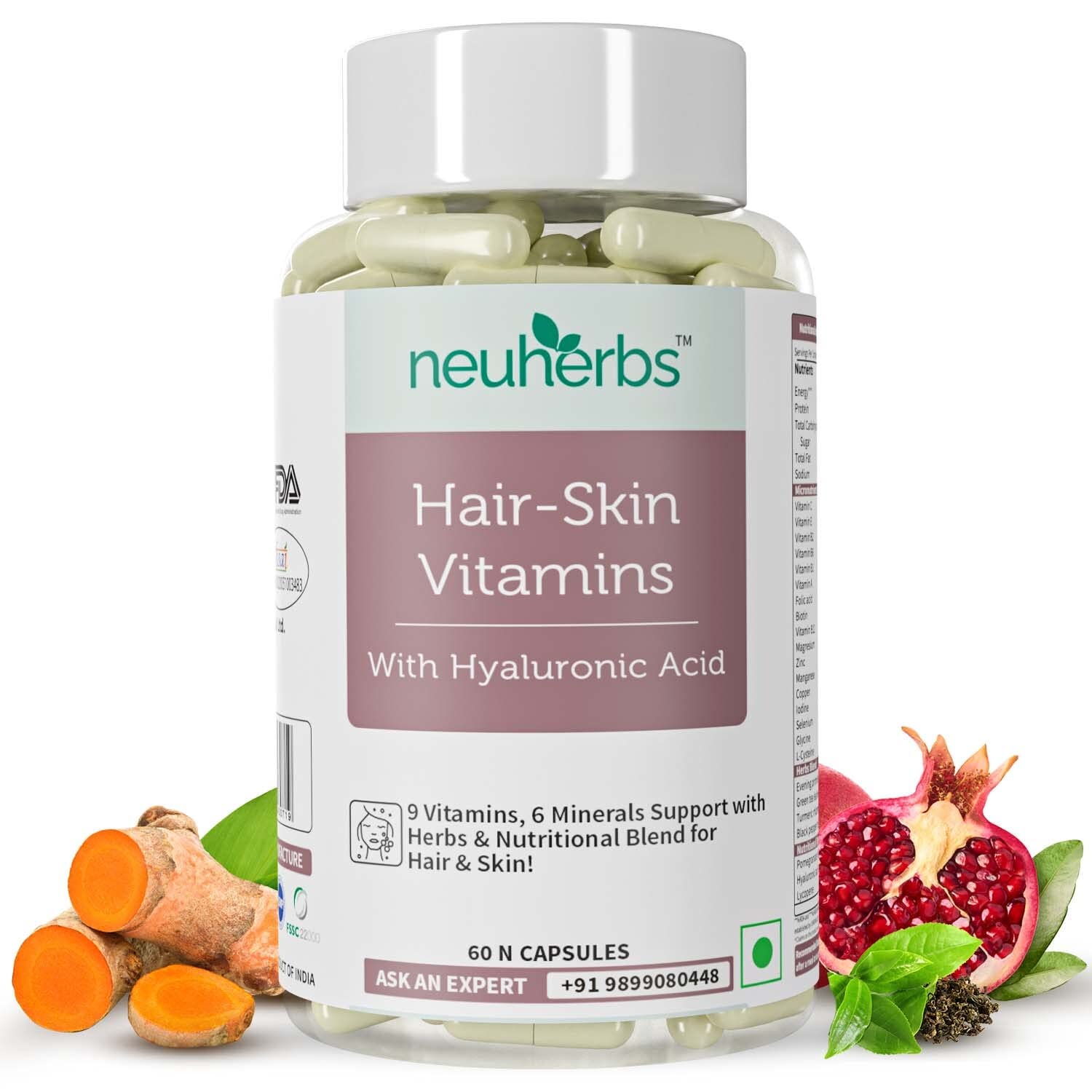 Neuherbs Hair - Skin Vitamins - 60 Capsules image 1