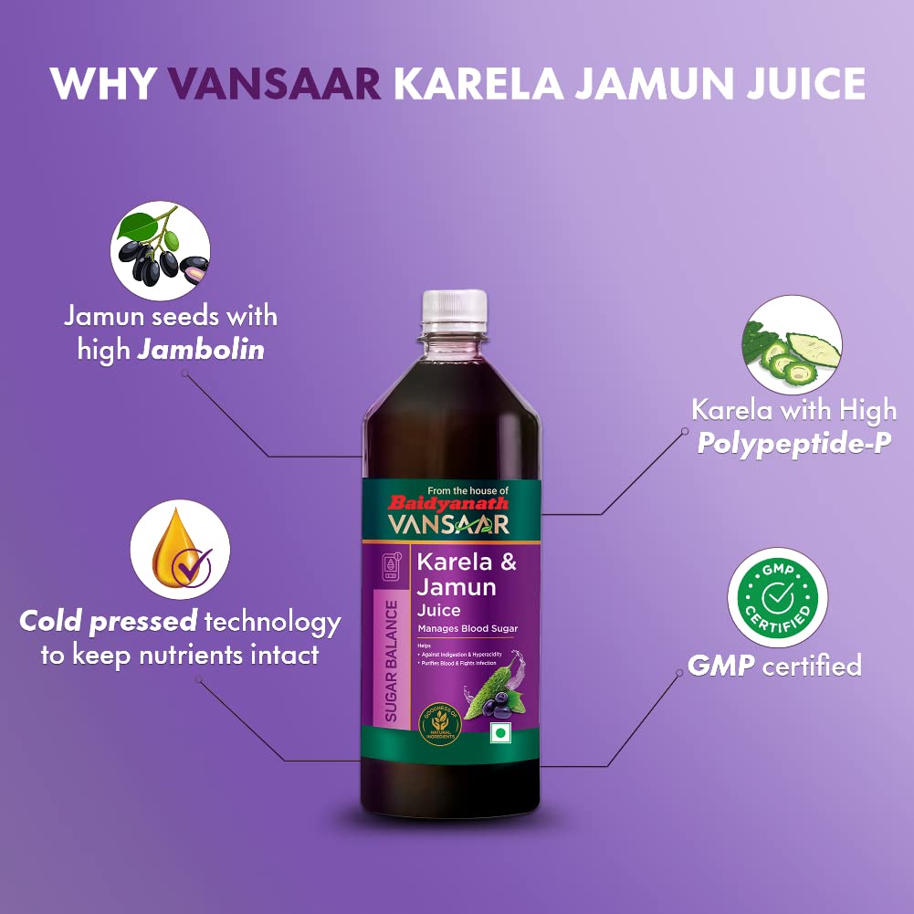 Baidyanath Vansaar Karela & Jamun Juice - 1 Liter image 2