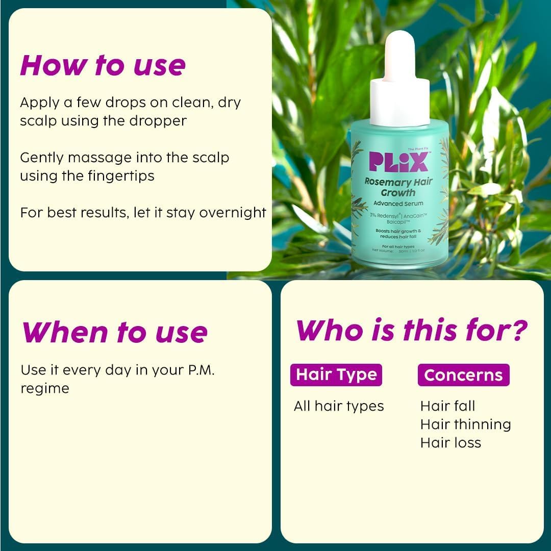 PLI'X THE PLANT FIX Rosemary Hair Growth Serum -30ml image 5