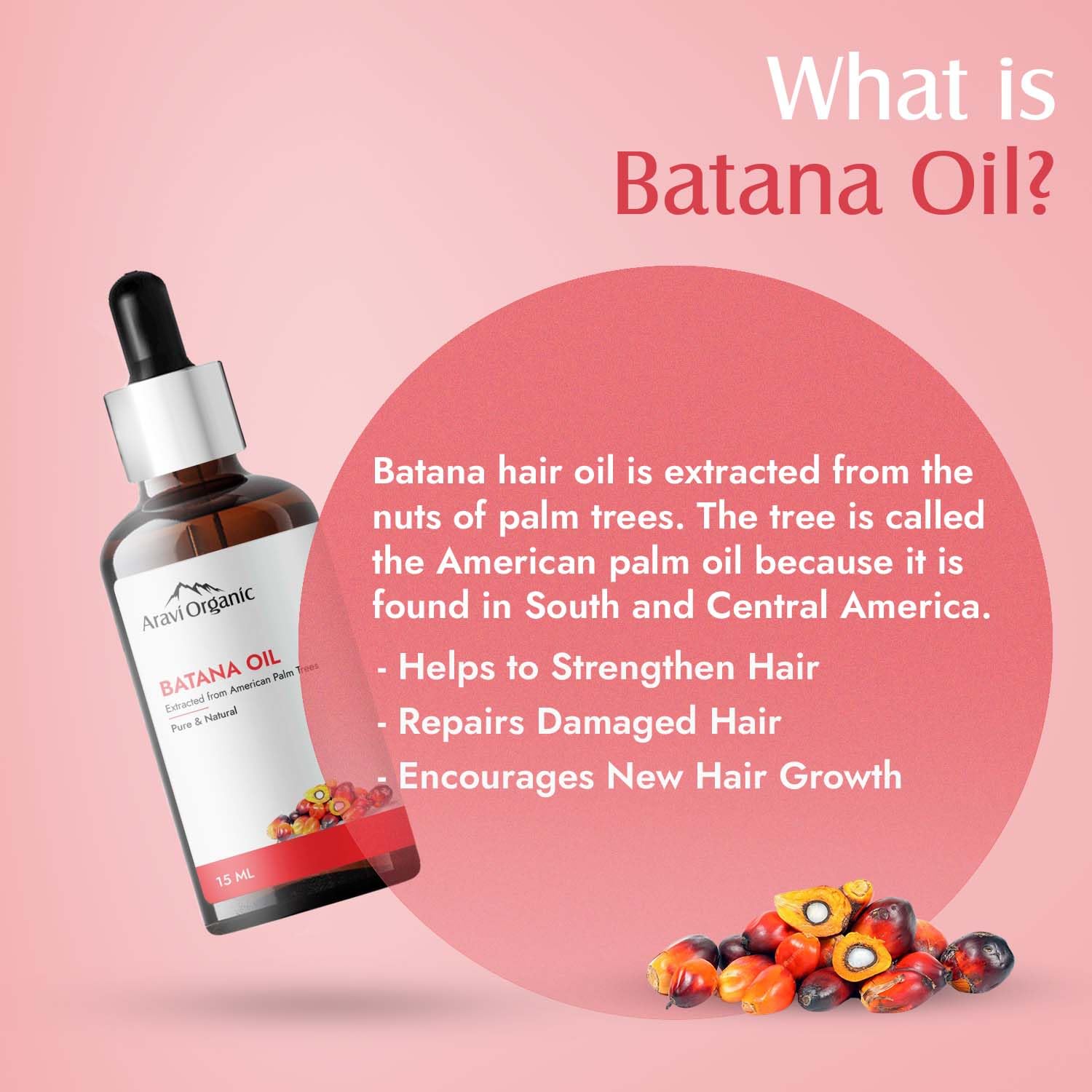Aravi Organic Pure Batana Hair Oil  Hair Growth -15 ml image 4