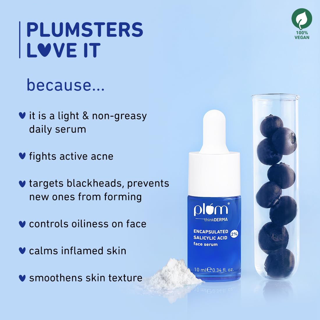 Plum 2% Encapsulated Salicylic Acid Face Serum | Fights Active Acne | Controls Oil :- 10 ml image 2