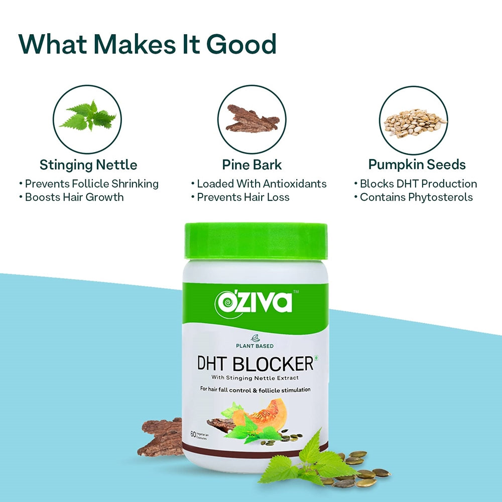 OZiva Plant Based DHT Blocker With Stinging Nettle Extract image 3