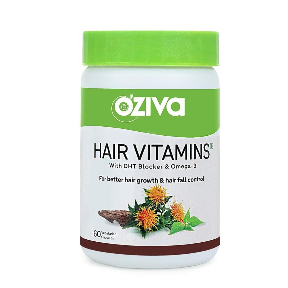 OZiva Hair Vitamins (With Dht Blocker & Omega 3) 60 capsules image 1