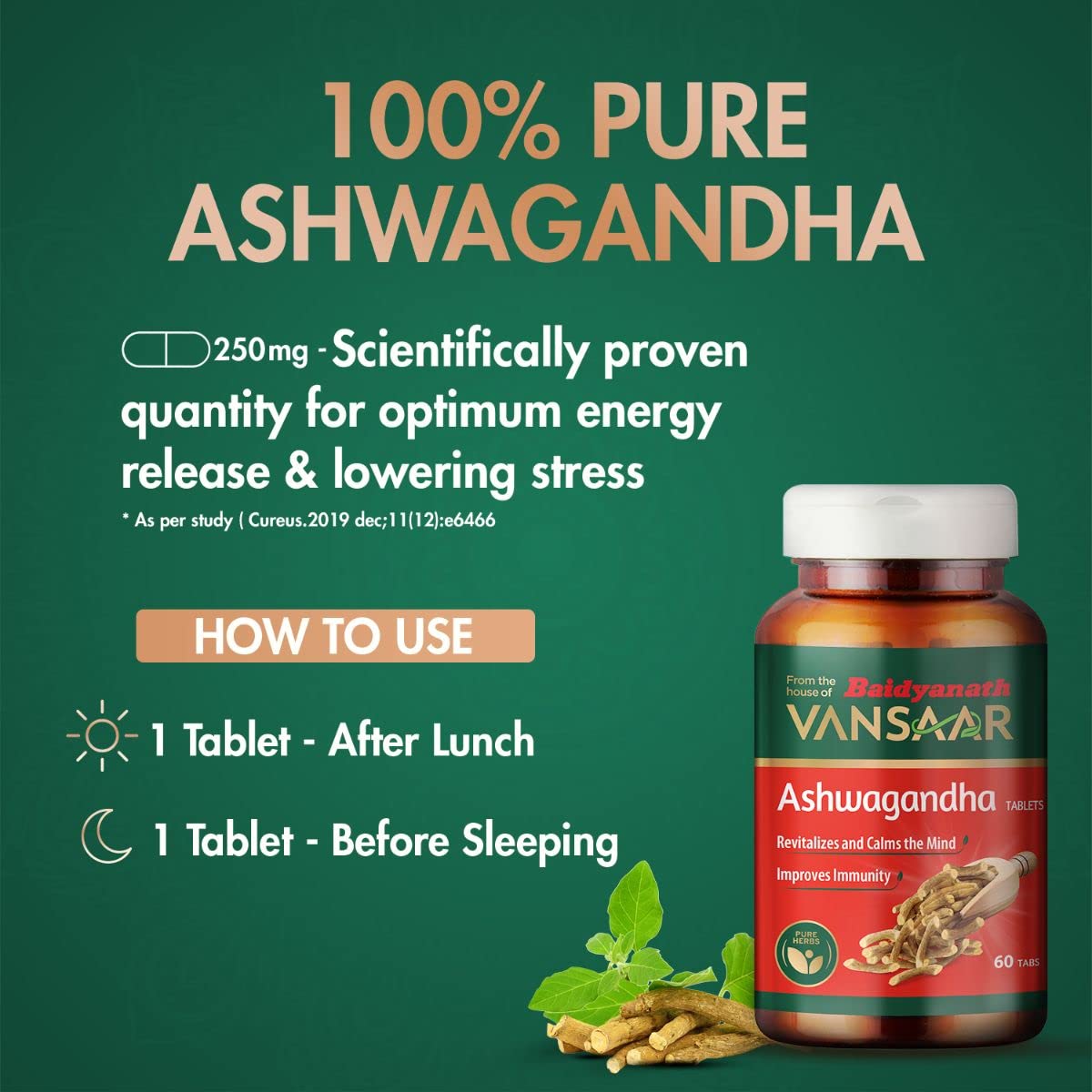 Baidyanath Vansaar Ashwagandha - 60 Tablets image 3