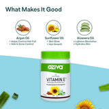 OZiva Plant Based Natural Vitamin E (With Argan oil + Aloe vera) - 30 capsules image 5