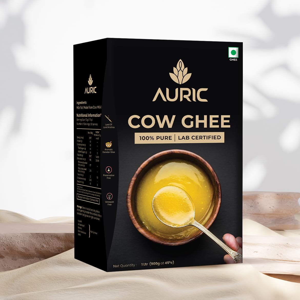 Auric Cow Ghee 1L | 100% Pure And Natural | Desi Ghee | Highly Nutritious | Helps Keep Your Heart Healthy | image 1
