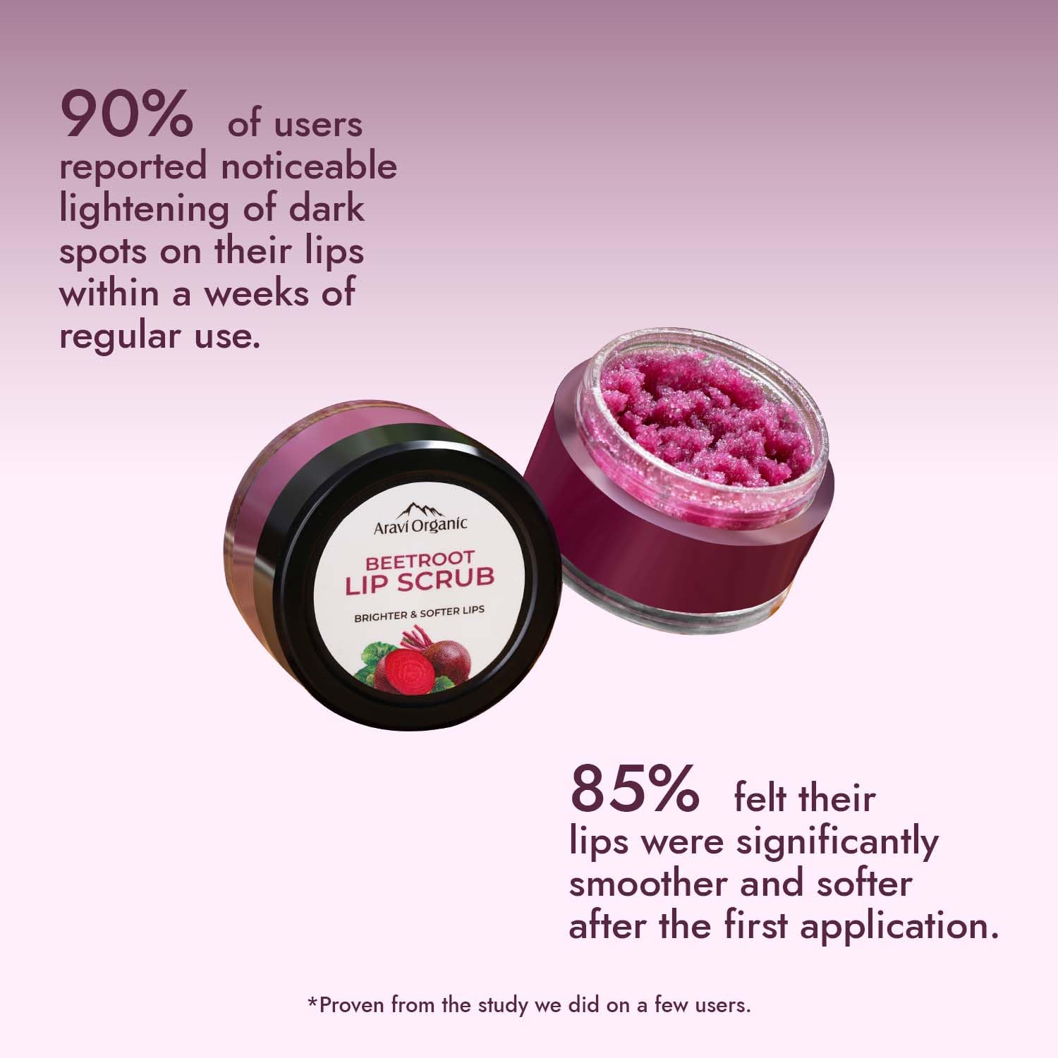 Aravi Organic Beetroot Lip Scrub  15 gm image 2