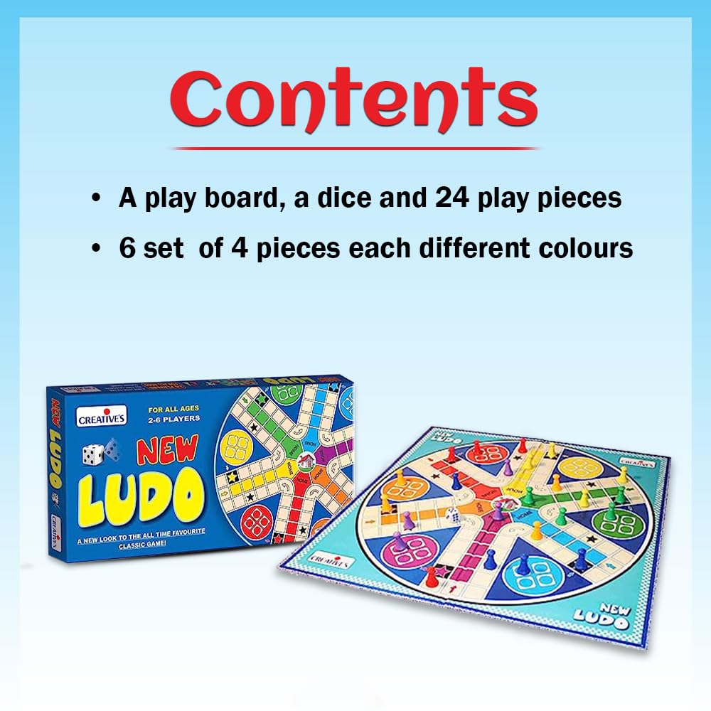 Creative's New Ludo Board Game (Multicolor, 25 Pieces) image 4