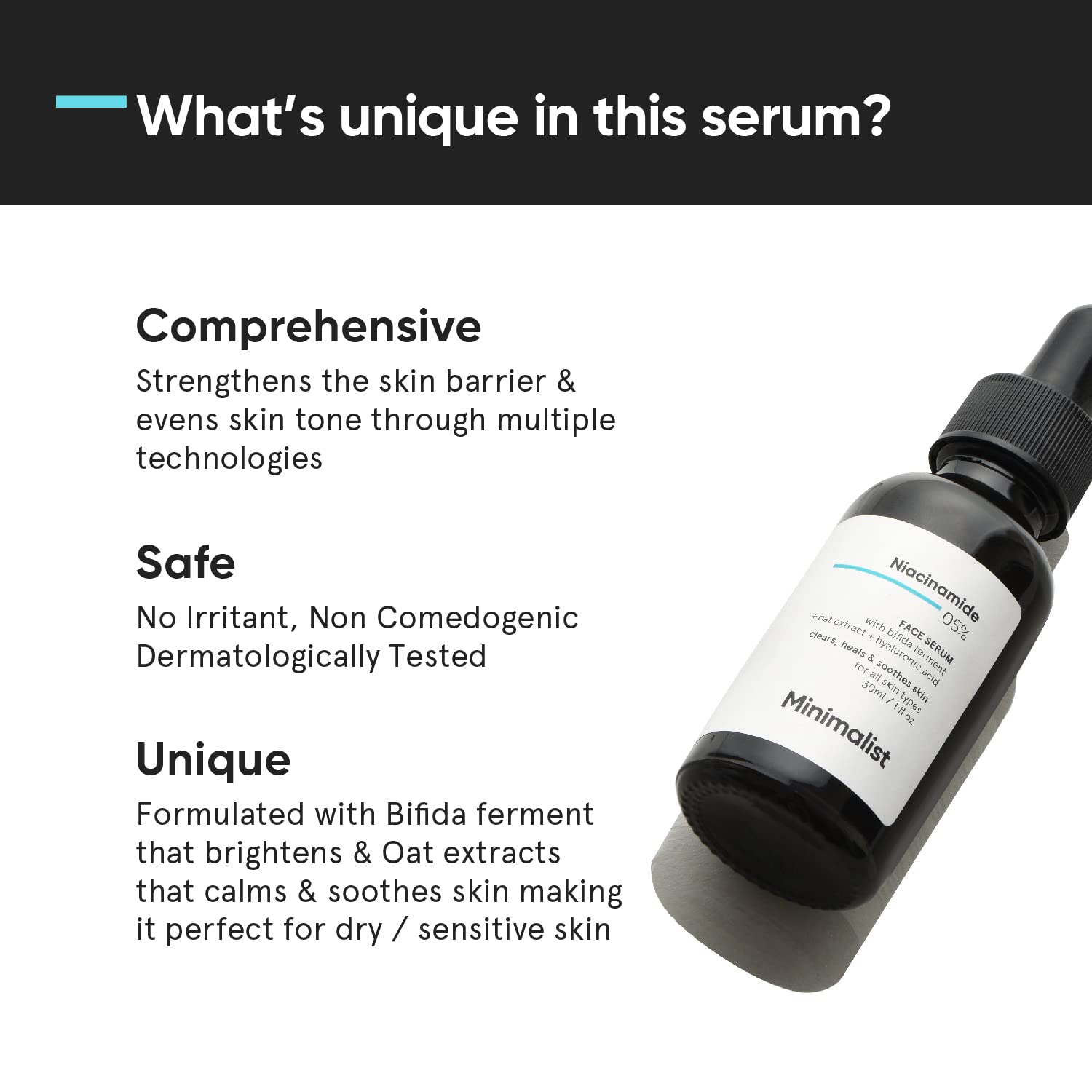 Minimalist Barrier Repair Niacinamide 5% Face Serum for Clear Glowing Skin-30ml image 3