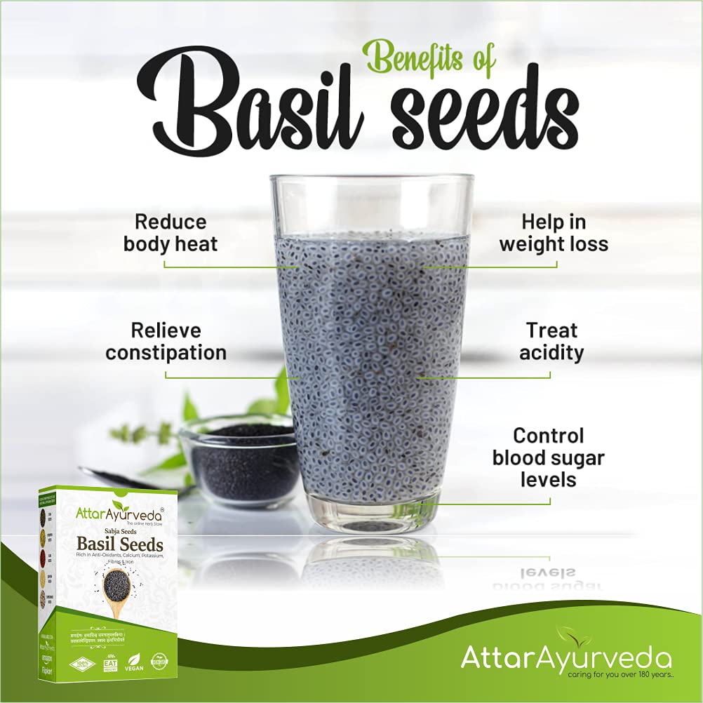 Attar Ayurveda Sabja Basil Seeds image 2