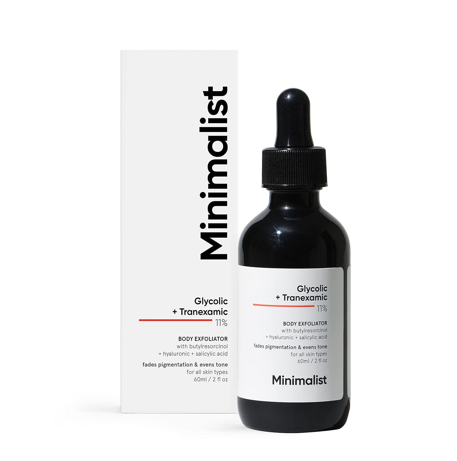 Minimalist 11% Glycolic acid & Tranexamic acid, AHA BHA Body Exfoliator | Gently Exfoliates Body | Brightens & Smoothens Skin | Reduces Back Acne & Keratosis Pillaris | For Men & Women | 60 ml image 1