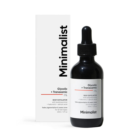 Minimalist 11% Glycolic acid & Tranexamic acid, AHA BHA Body Exfoliator | Gently Exfoliates Body | Brightens & Smoothens Skin | Reduces Back Acne & Keratosis Pillaris | For Men & Women | 60 ml image 1