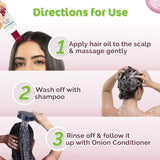 Mamaearth Anti Hair Fall Spa Range Hair Care Set: Onion Shampoo 250 ml + Onion Conditioner 250 ml + Onion Hair Oil 150 ml image 6