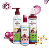 Mamaearth Anti Hair Fall Spa Range Hair Care Set: Onion Shampoo 250 ml + Onion Conditioner 250 ml + Onion Hair Oil 150 ml image 2