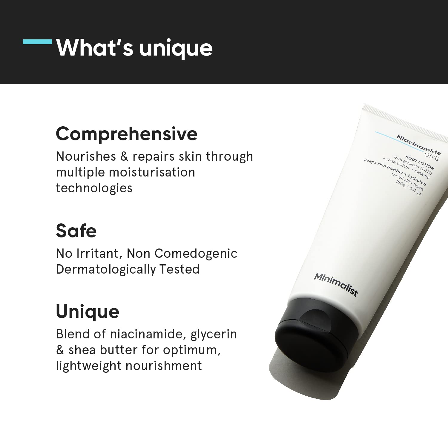 Minimalist Niacinamide 5% Body Lotion | Repairs Skin Barrier | Nourishes With Shea Butter | For Men & women (180 gm) image 3