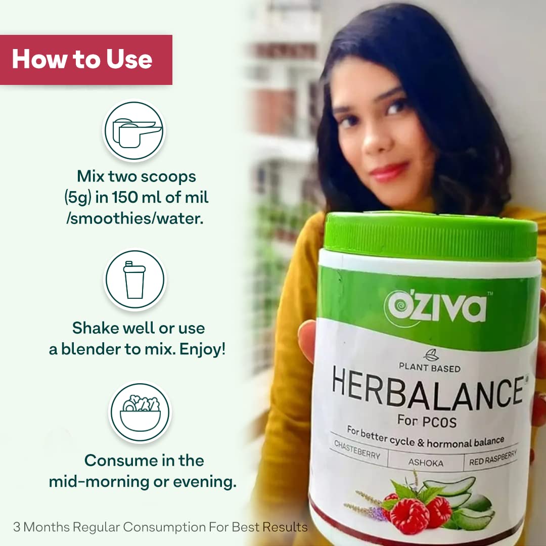 OZiva Plant Based Herbalance For Pcos - 250 gm - Pack of 1 image 7