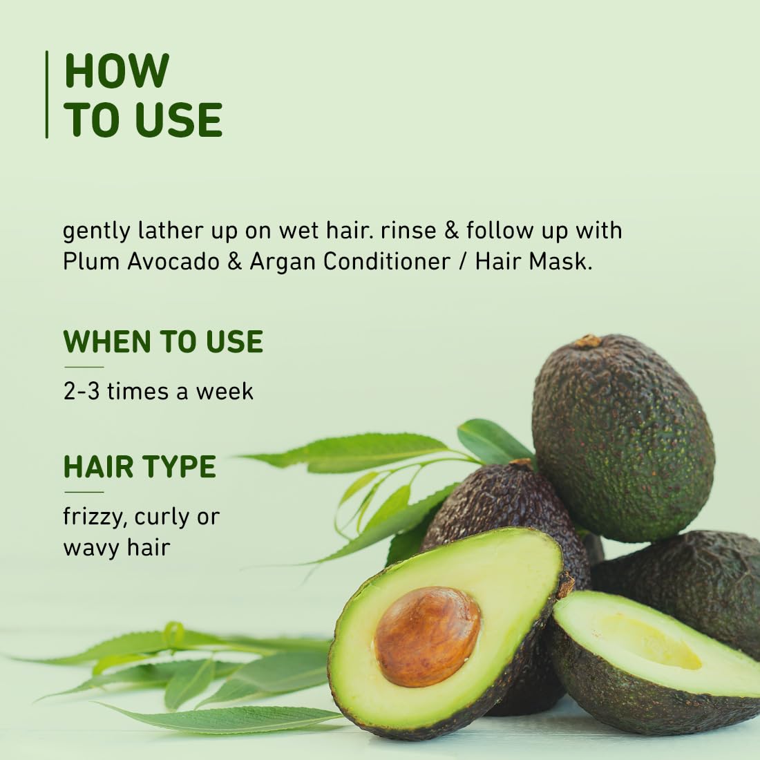 Plum Avocado & Argan Frizz Control Shampoo - 250 ML image 3