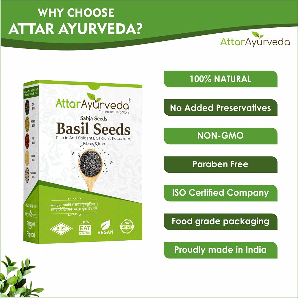 Attar Ayurveda Sabja Basil Seeds image 3