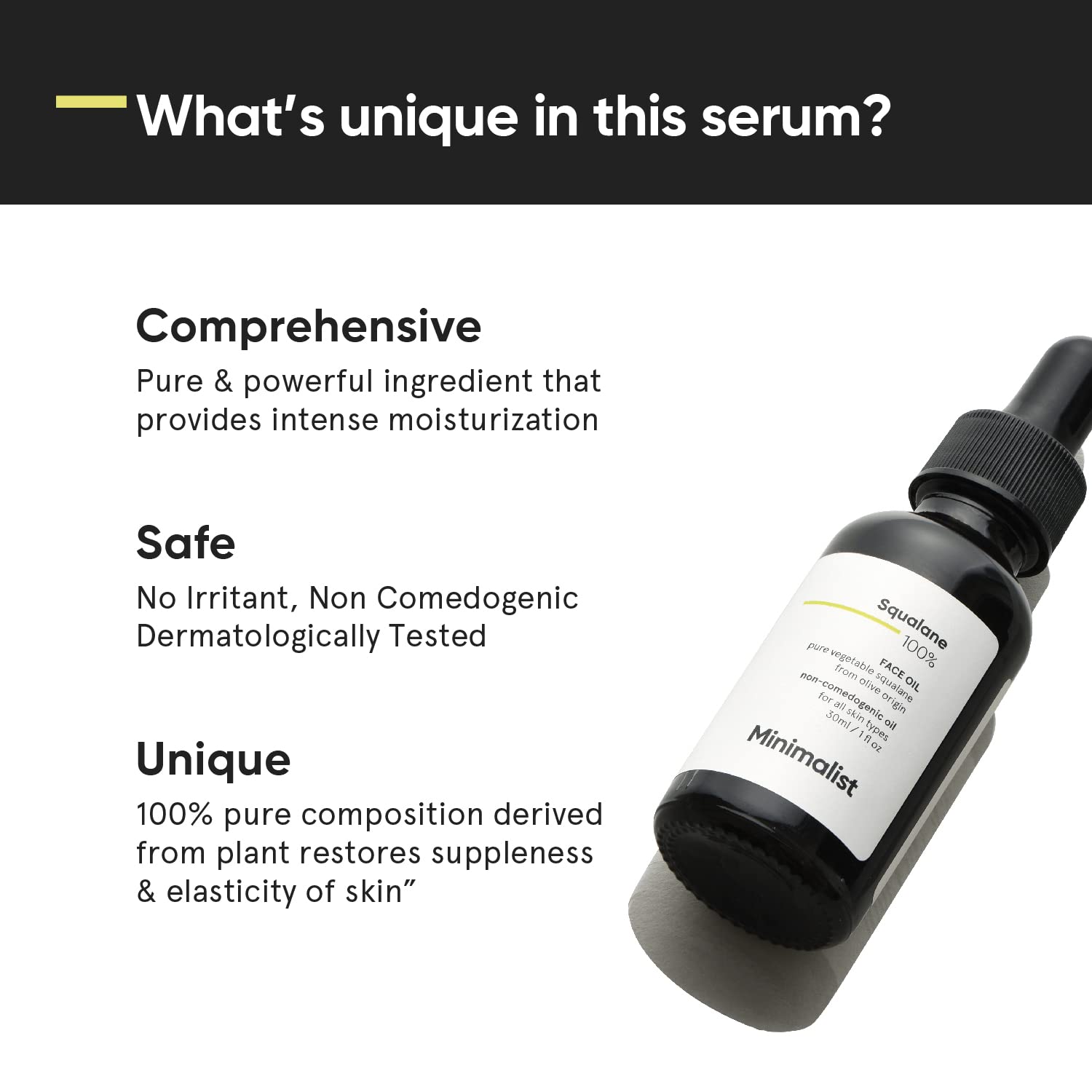 Minimalist Squalane Face Oil 30ml  Plant-Derived, Lightweight Hydration & Moisturization  Reduces Fine Lines image 3