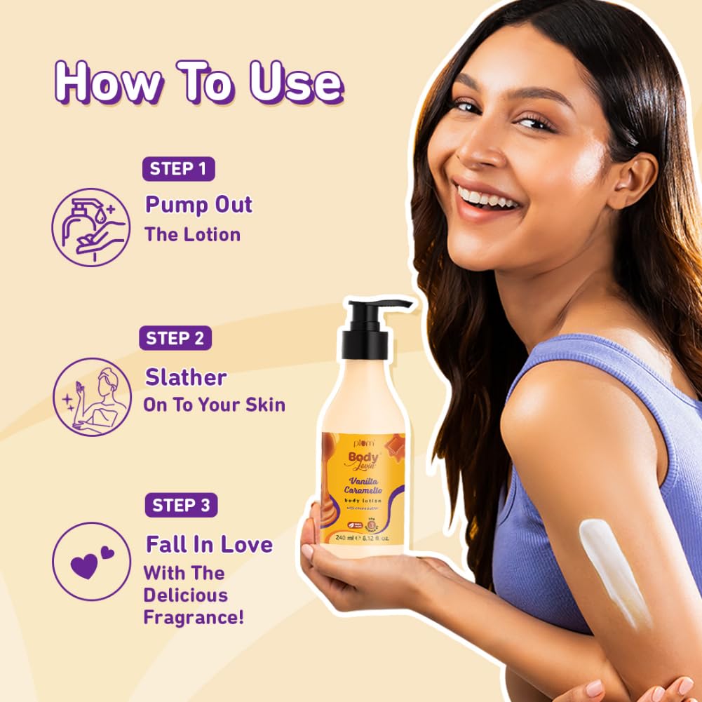 Plum BodyLovin' Vanilla Caramello Body Lotion  Cocoa Butter & Vitamin B5 For Deep Moisturization :- 240 ml image 5