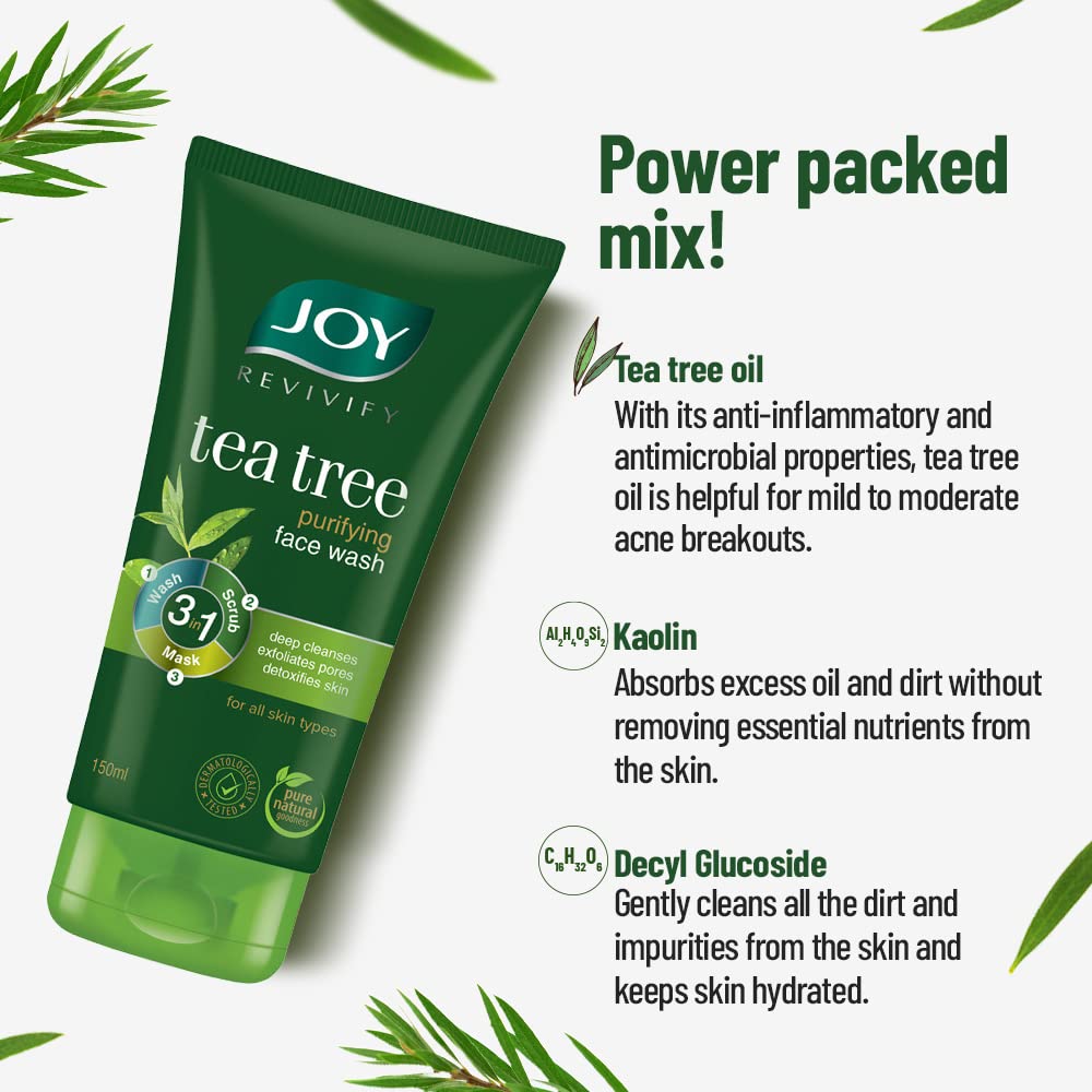 Joy Tea Tree Purifying Natural Face Wash (150ml) image 3