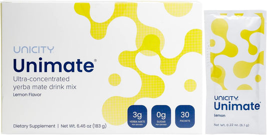 Uni-city Uni-mate Lemon – Yerba Mate Drink Mix (30 Packets) image 1