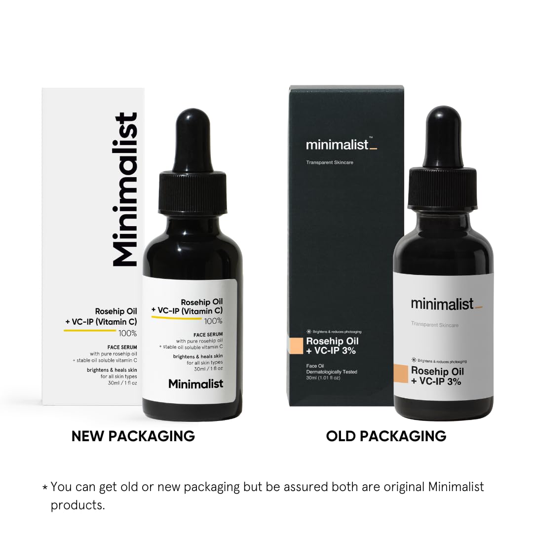 Minimalist Pure Rosehip Oil with Vitamin C Face Serum for Glowing Skin | Facial Oil For Men & Women | 30 ml image 4