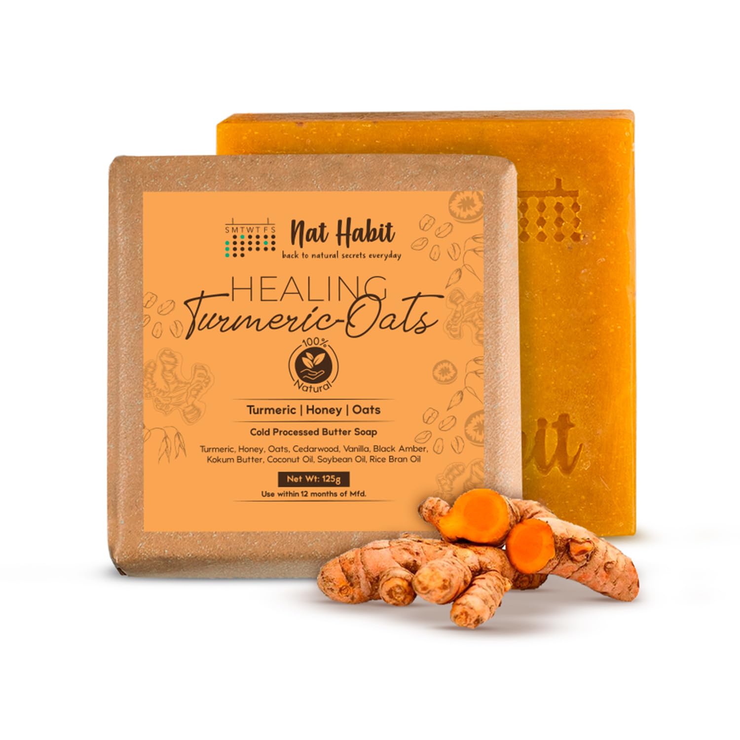 Nat Habit Cold Processed Healing Turmeric-Oats Soap image 2