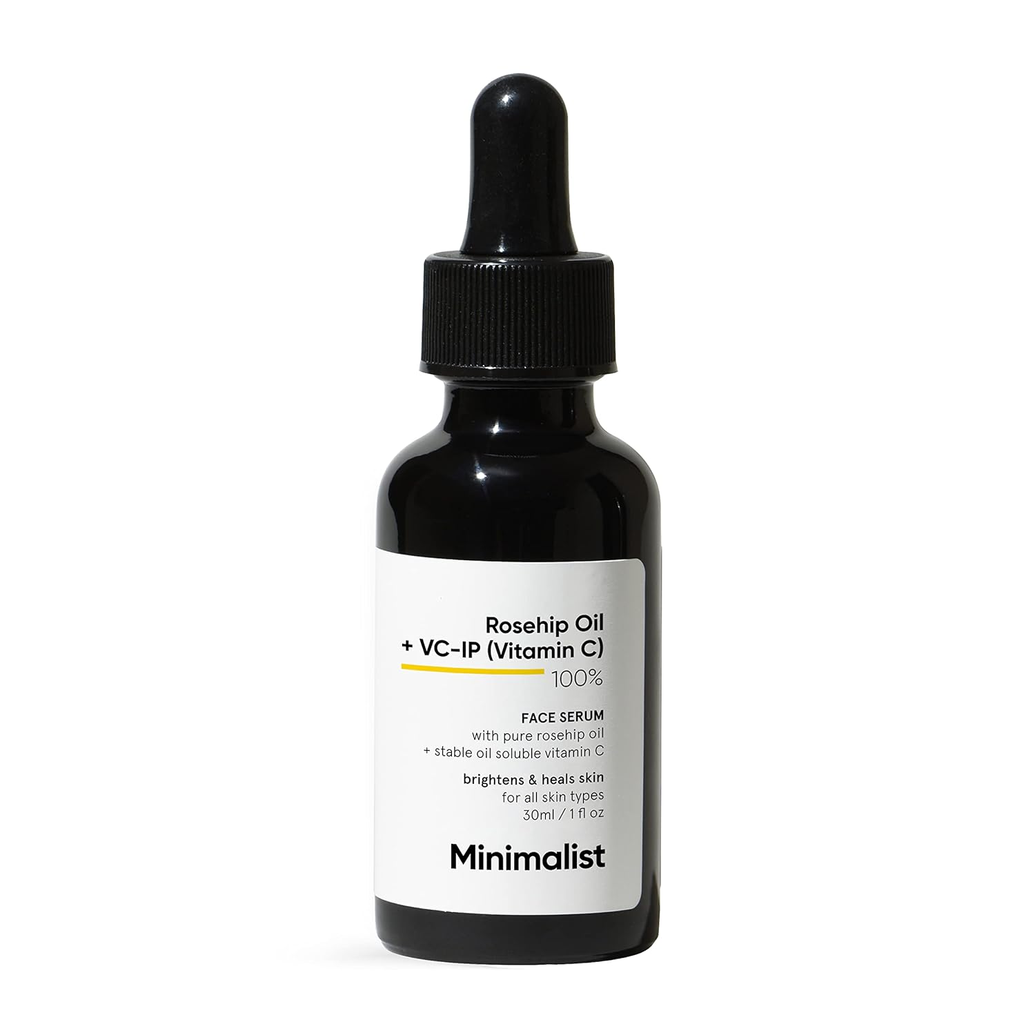 Minimalist Pure Rosehip Oil with Vitamin C Face Serum for Glowing Skin | Facial Oil For Men & Women | 30 ml image 1